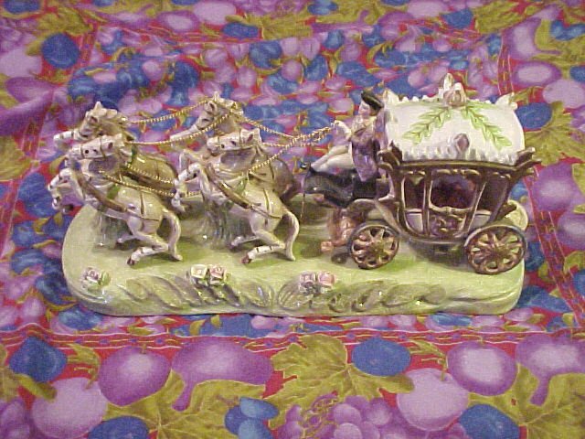 Nippon Porcelain Figural Horse & Carriage - 14"