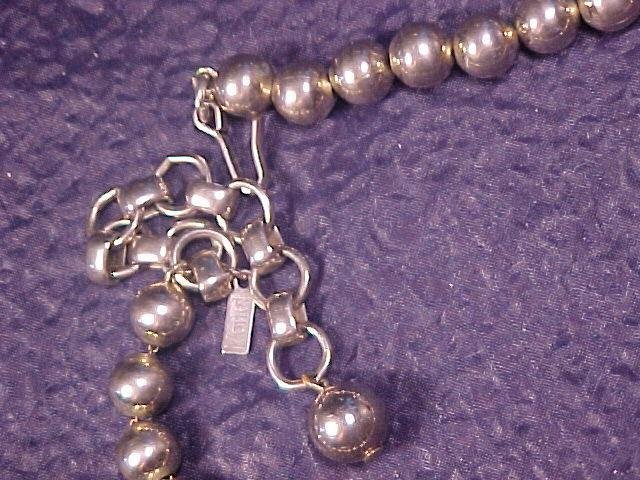 Monet Silver Tone Bead Beaded Adj Necklace