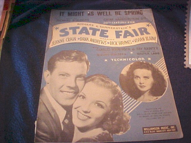 1945 Sheet Music State Fair Rodgers & Hammerstein Movie Star
