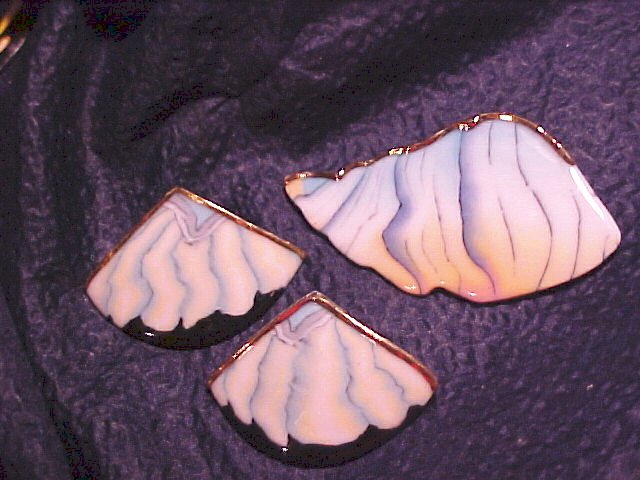 Beautiful Pastel Modernist Art Pin & Earring Set