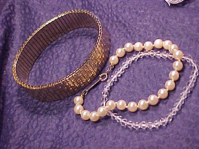 3 Costume Bracelets Napier Faux Pearl +