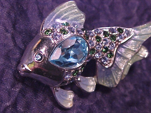 Monet Enamel & Rhinestone Tropical Fish Pin