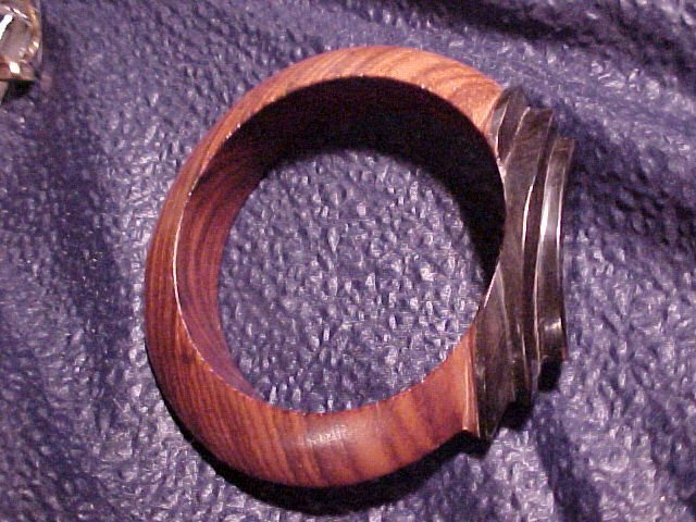 Art Deco Styled Carved Wood Bracelet