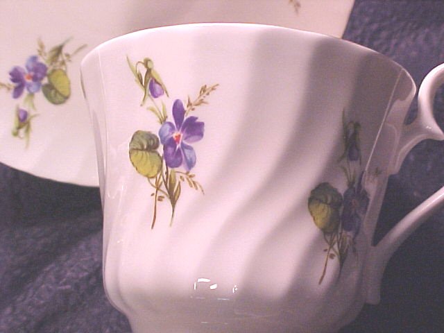VIOLETS House of Global Art England Bone China Cup & Saucer