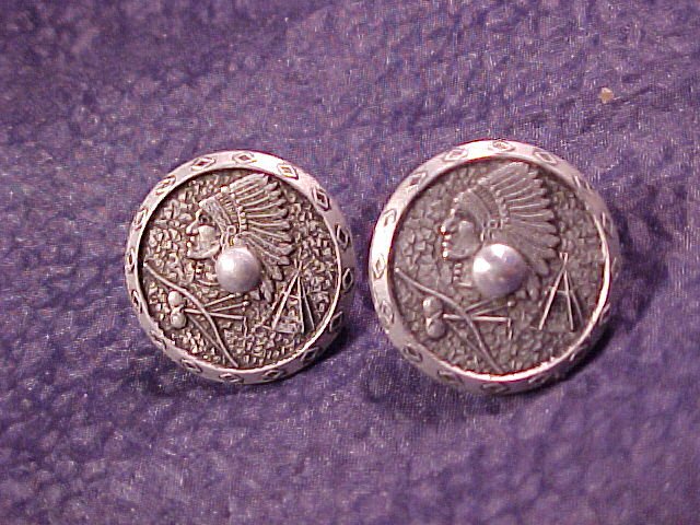 Vintage Indian Chief Screwpost Earrings