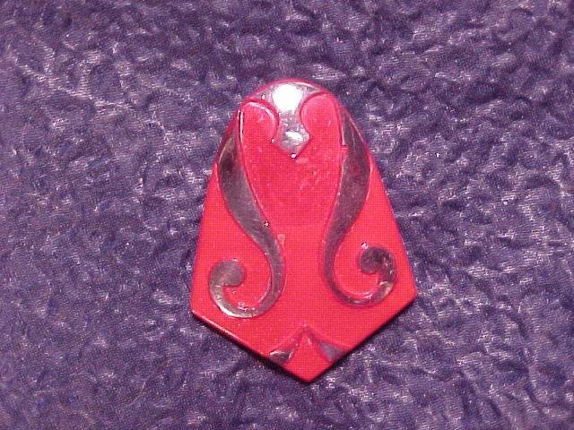 Cherry Red Art Deco Clip ~ Bakelite ?