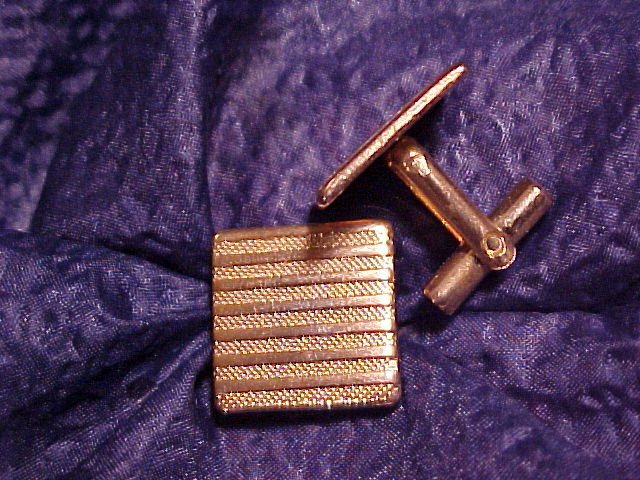 Vintage Gold Tone Cuff Links Cufflink Pair