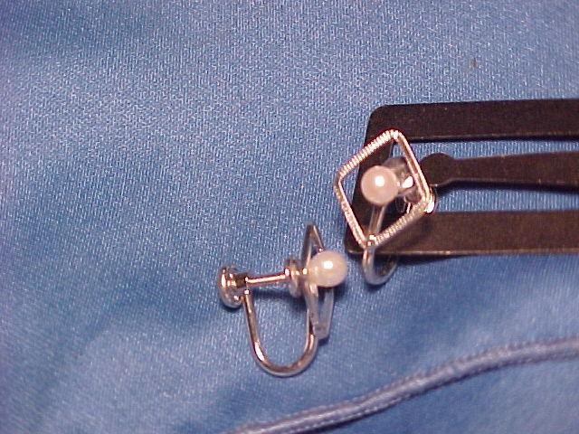 Van Dell Faux Pearl Screwpost Earrings