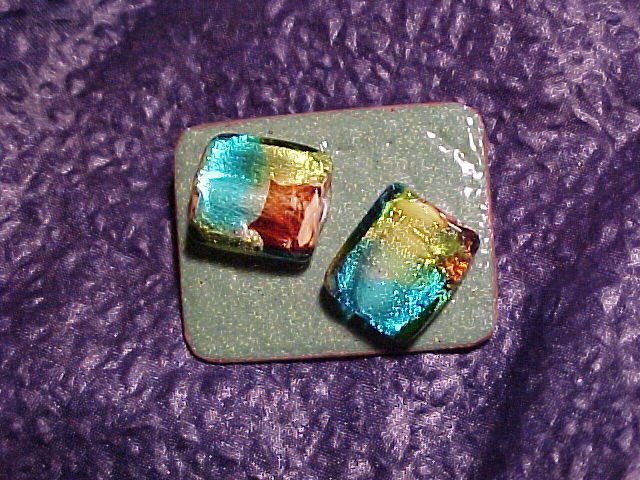 Art Glass, Enamel & Copper Retro Pin FREE SHIPPING