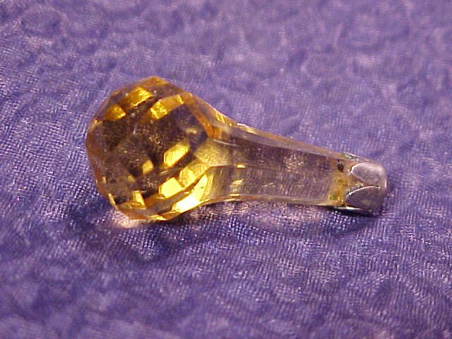 Beautiful Amber Faceted Glass Teardrop
