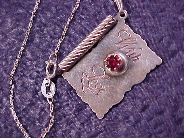 Sterling Silver With Love Rhinestone Necklace ~ Free Shipping All Items!