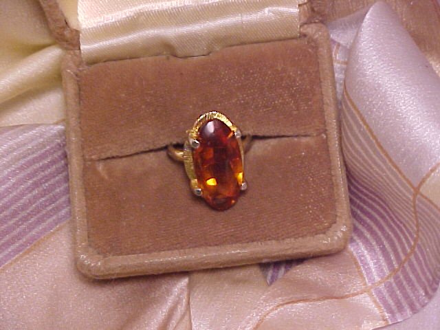 Vogue Rootbeer Glass Vintage Cocktail Ring ~ Free Shipping