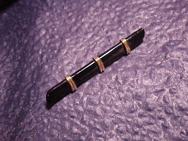 Trifari Black Enamel Collar Bar Pin