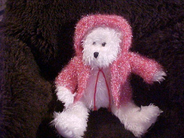 15" I.C. Plush Bear Sparkle White Stuffed Teddy
