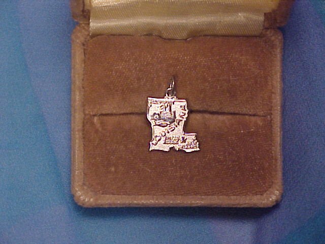 Wells Sterling Silver Louisiana State Charm ~ Free Shipping