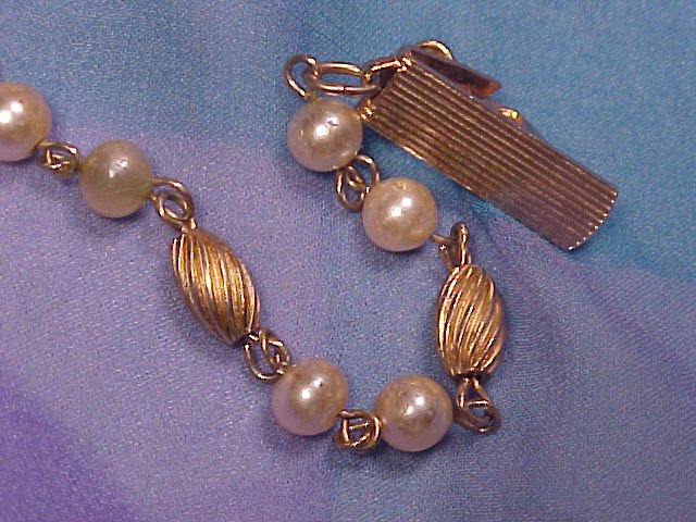 1950's Faux Pearl Sweater Guard Clips