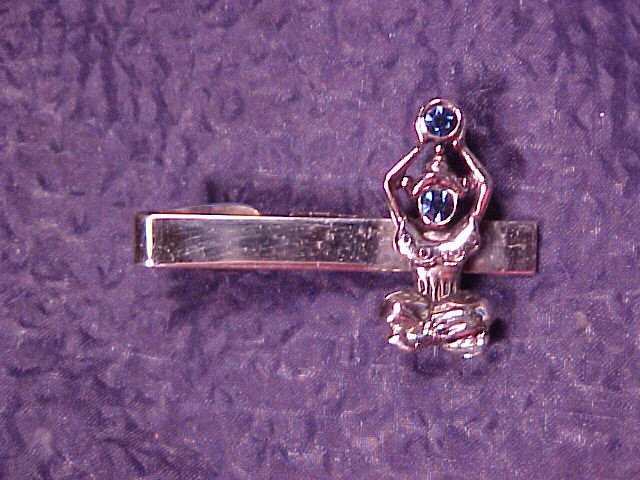 Silver Tone Rhinestone Tie or Scarf Clasp Clip Hindu