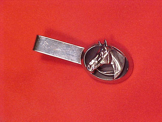 Horse Tie Clasp Clip Vintage Silver