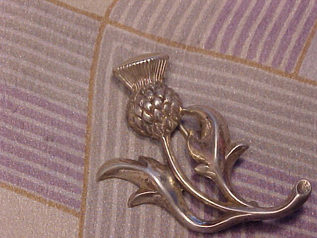 Sterling Silver Scottish Scotland Thistle Pin Brooch