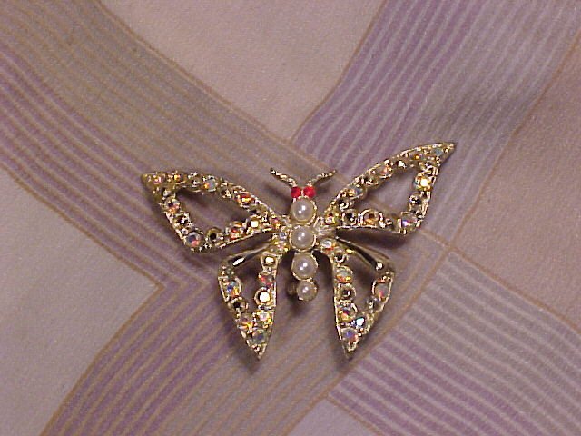 Aurora Borealis Rainbow Butterfly Costume Jewelry PIN