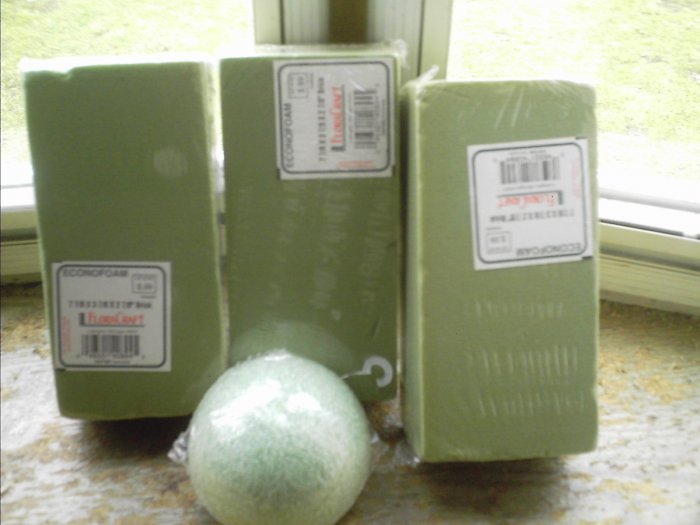 lot of flower arranging foam
