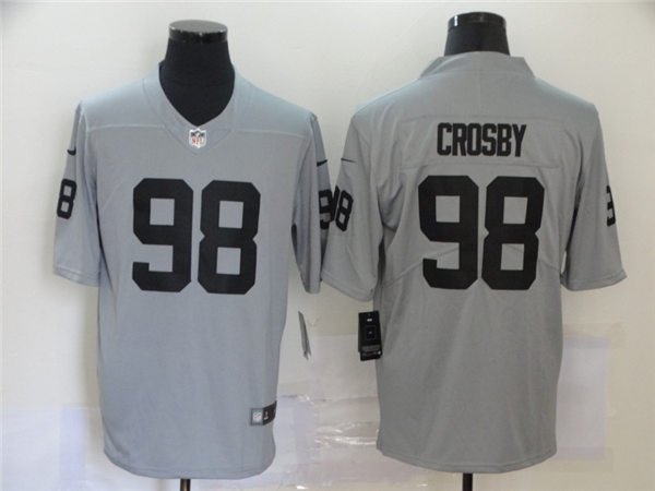 Las Vegas Raiders 98 Maxx Crosby Silver Inverted Legend Jersey