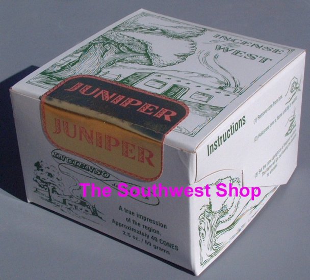 Incense of the West, Box of 40 Cones, Juniper