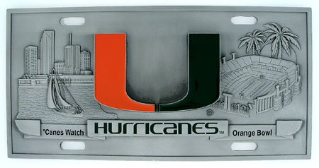Miami Hurricanes License Plate