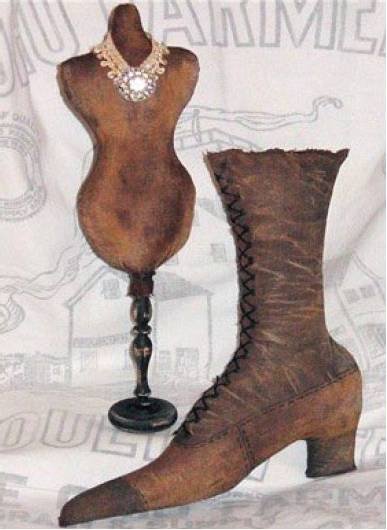 1892 Life size Victorian Boot and Dress form ePattern