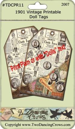 1901 Vintage Dolls Tags Printable
