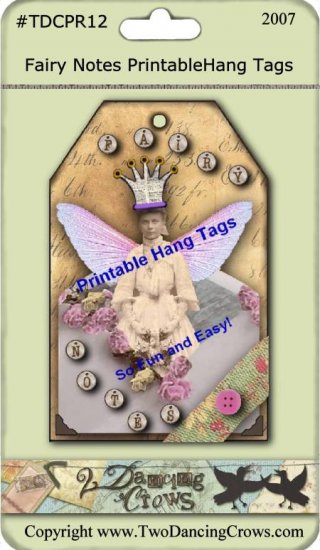 Altered Fairy Notes Hang Tags Printable