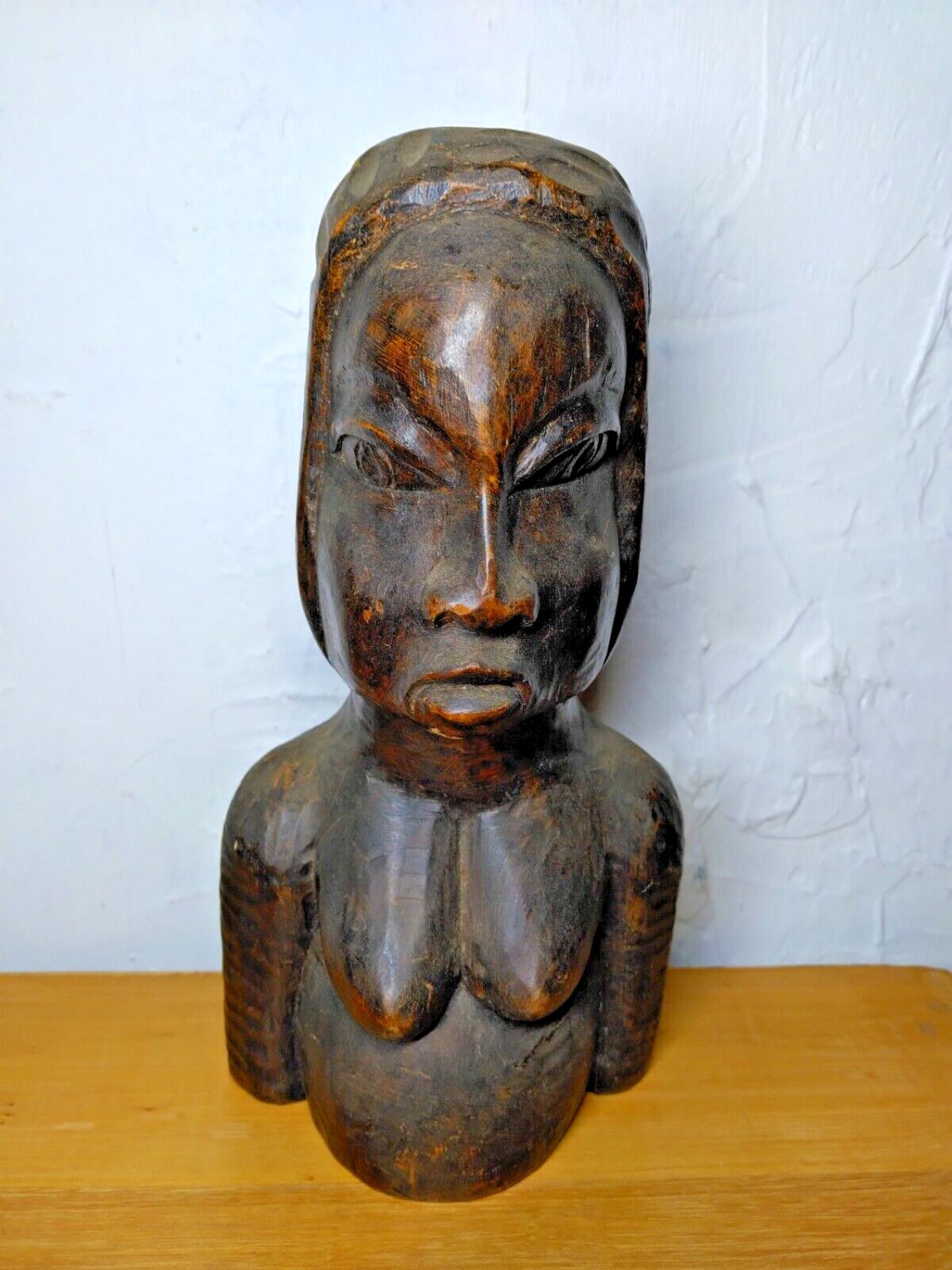 Tribal Nude Breast Bust Female African Jamaica Sculpt Handmade Rosewood