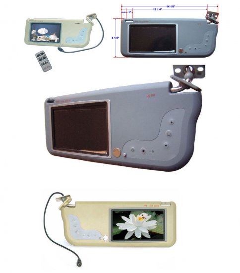 Replacement Sun Visor with build-in TFT 7'' LCD Monitor