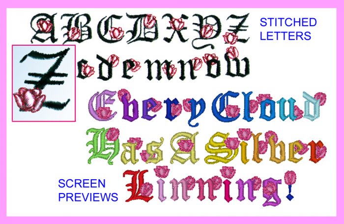 Machine Embroidery Designs ALPHABET W/ TULIPS