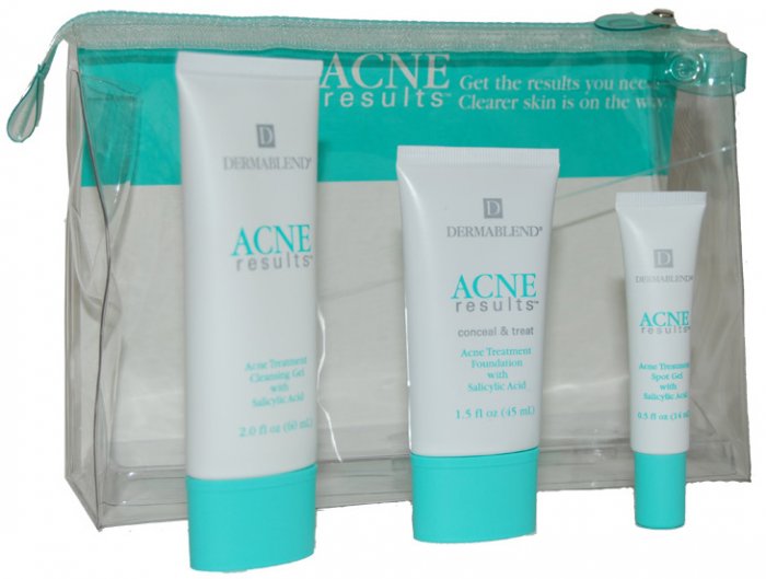 DERMABLEND ACNE RESULTS 3 PIECE SET TREATMENT GOLDEN