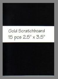 Black/Gold Scratchboard precut blank art cards