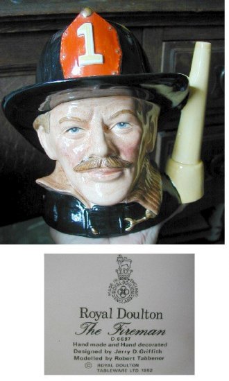 Royal Doulton Jug Fireman