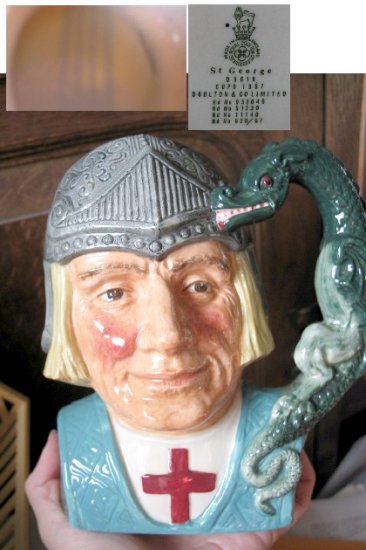 Royal Doulton Jug Translucent Large St. George and the Dragon