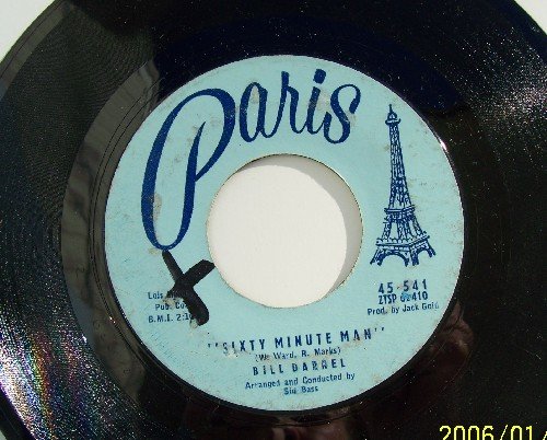 Bill Darnell Sixty Minute Man- A hundred girls Vintage Vinyl record 45rpm Paris label