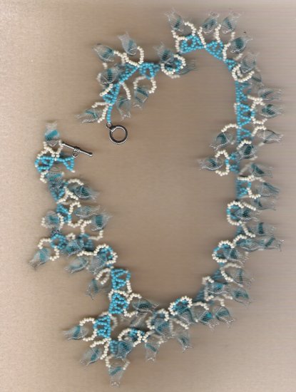 65 Glass Fish Bead Necklace 18 inch Handcrafted