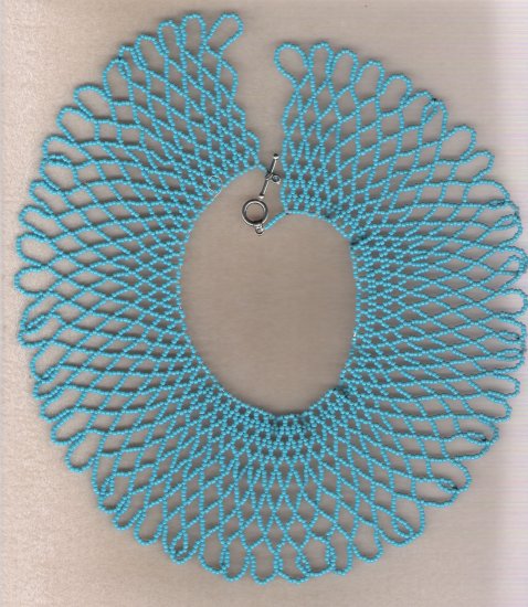 Turquiose Seed Bead Net 14 1/2 inch Choker