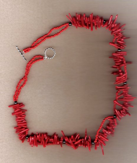 Mini Coral Branch Beaded Handcrafted 18 inch Necklace