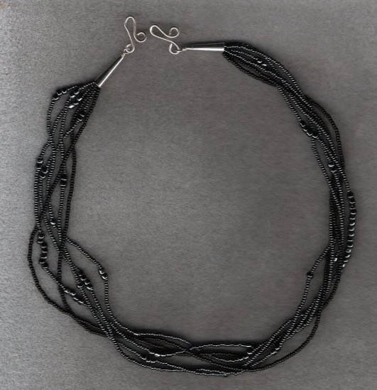 Black Seed Multi Strand Handcrafted 20 inch Necklace
