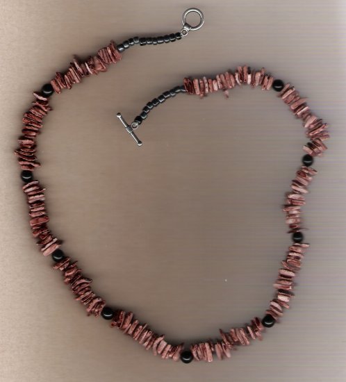 Brown Dyed Shell Beaded 20 inch Necklace