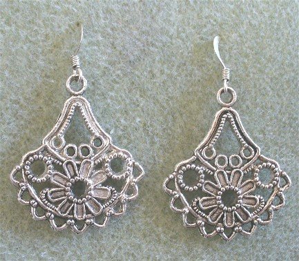 Antiqued Silver French Hook Earrings