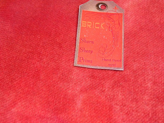 Brick Red~US Ships Free~Shorn Sheep~Fat Quarter Yard~Hand Dyed Rug Hook Wool