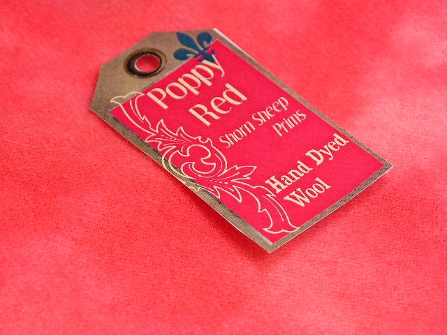 Hand Dyed Rug Hooking Wool w/Lanolin~POPPY RED~Shorn Sheep~Fat Quarter~Stripped Free~FREE US SHIP