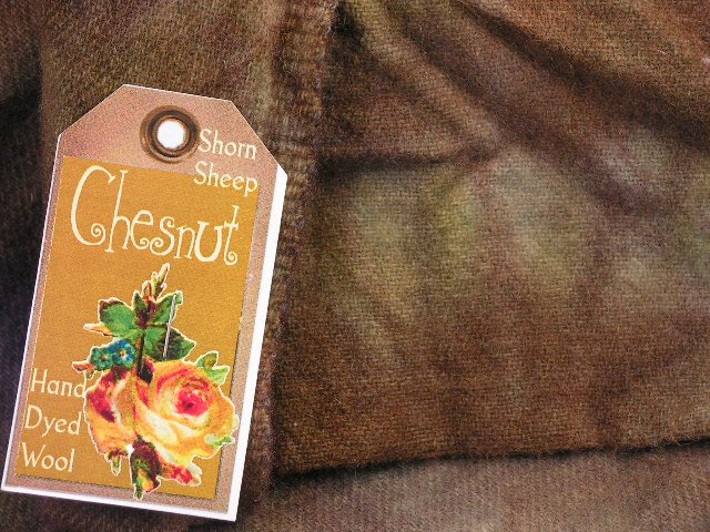 CHESTNUT BROWN - Hand Dyed Rug Hooking Wool w/Lanolin - Shorn Sheep Prims - Free US ship