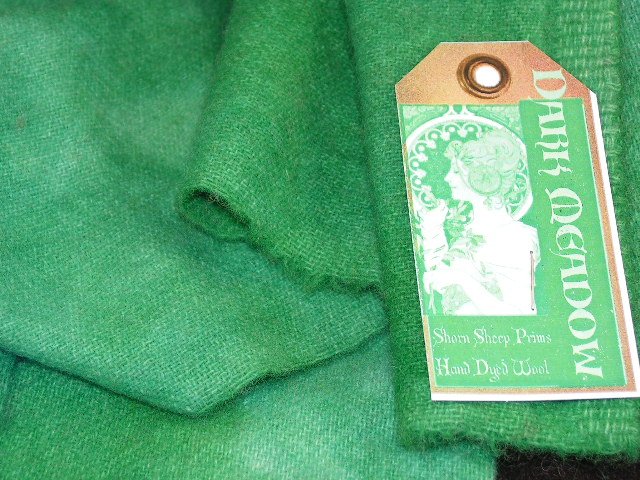 DARK MEADOW -Hand Dyed Lanolin Wool- Rug Hook, Penny Rug, Quilts - Shorn Sheep Prim - FREE US SHIP