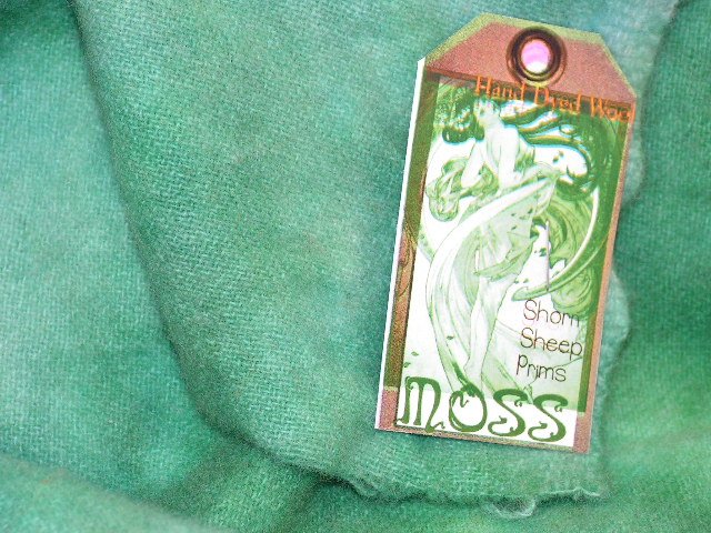 MOSS - Hand Dyed Lanolin Wool - Rug Hook, Quilt, Penny Rug-Shorn Sheep - Free US Ship